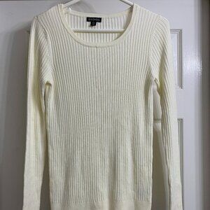George Brand Women's Ivory Color Long Sleeve Sweater, Size Large